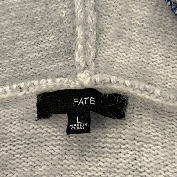 FATE Siana Stitch Detailed Hooded Open Cardigan Sweater size Large - Picture 4 of 8